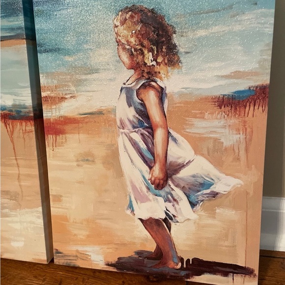 Beach Scene Art Prints - Set of 2 - Blue and Beige - Picture 3 of 4